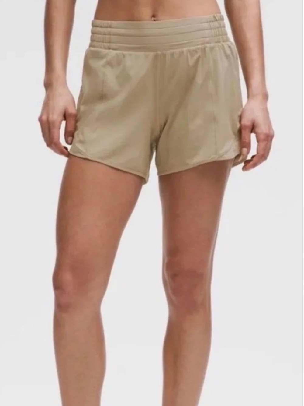 Worn Once!  Lululemon Hotty Hot High-Rise Lined Short 4" Sheer Oak size 10